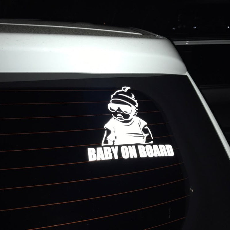 15.5*15.2CM BABY ON BOARD Creative Fashion Car Sticker Tail Warning Sign Decal C4-0891