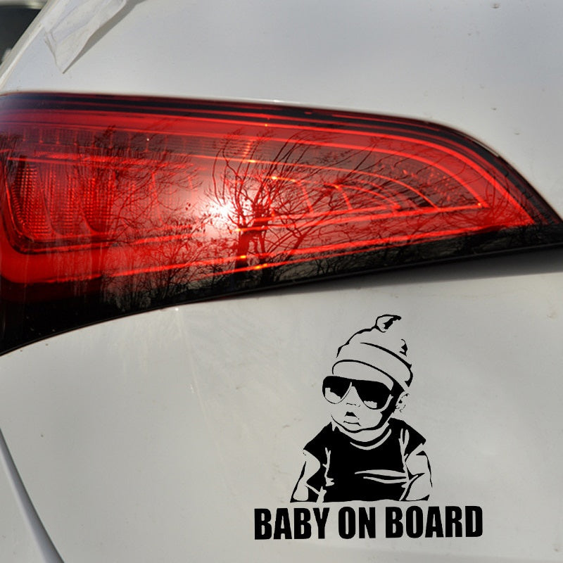 15.5*15.2CM BABY ON BOARD Creative Fashion Car Sticker Tail Warning Sign Decal C4-0891