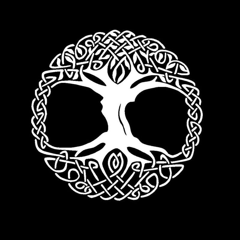 12.7*12.7CM Lush Tree Of Life Bumper Sticker Stylish Motorcycle Vinyl Decals Black/Silver C7-1097