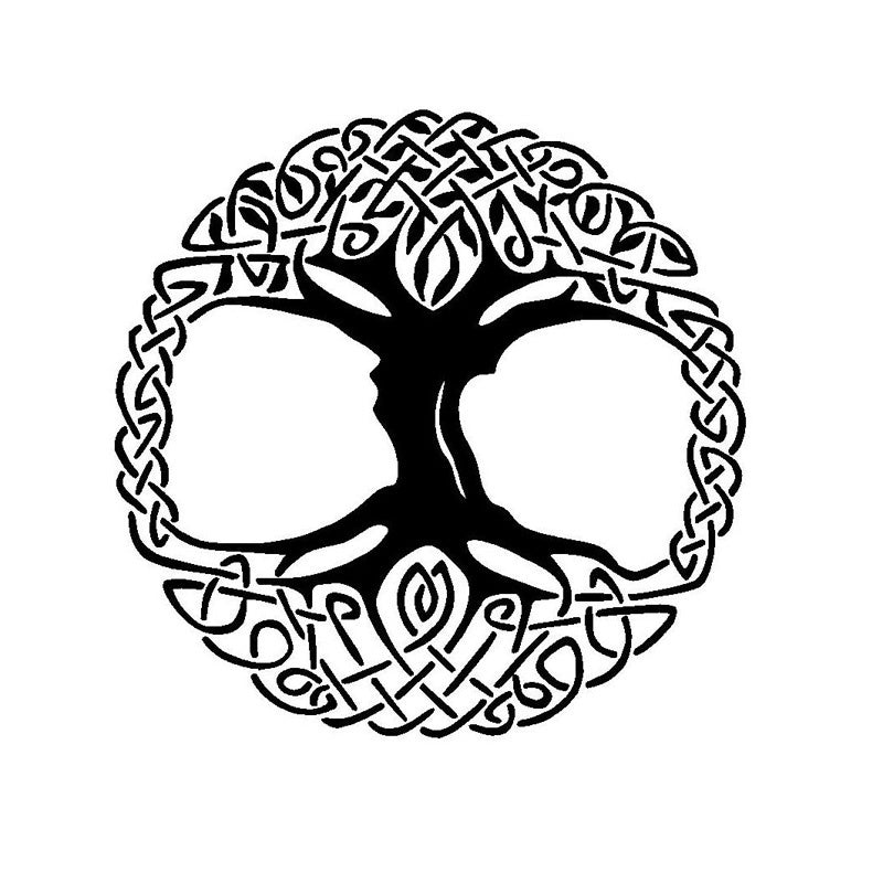12.7*12.7CM Lush Tree Of Life Bumper Sticker Stylish Motorcycle Vinyl Decals Black/Silver C7-1097