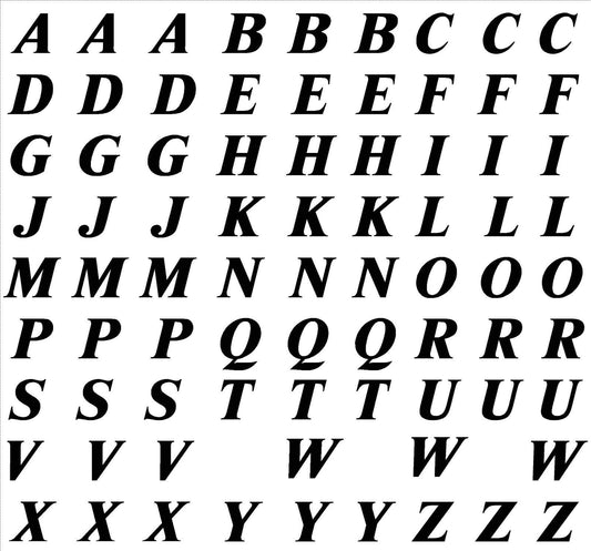 Alphabet Letter Caps lower, mixed Vinyl Decal A to Z A - Z Stickers Craft DIY