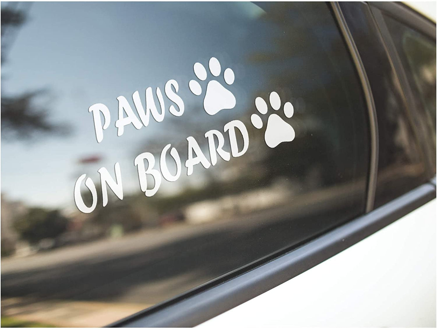 8"x3" Cute Car Decals Sticker Truck Bumper Window Pet (Paws on Board)