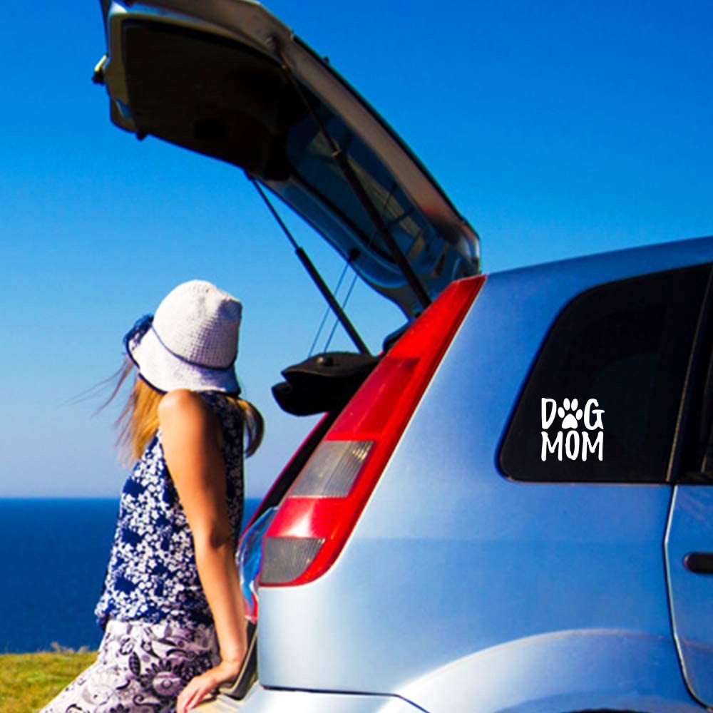 5'' Dog Mom Car Decal Lovely Puppy Paw Print Bumper Vinyl Sticker for Car Laptop Window