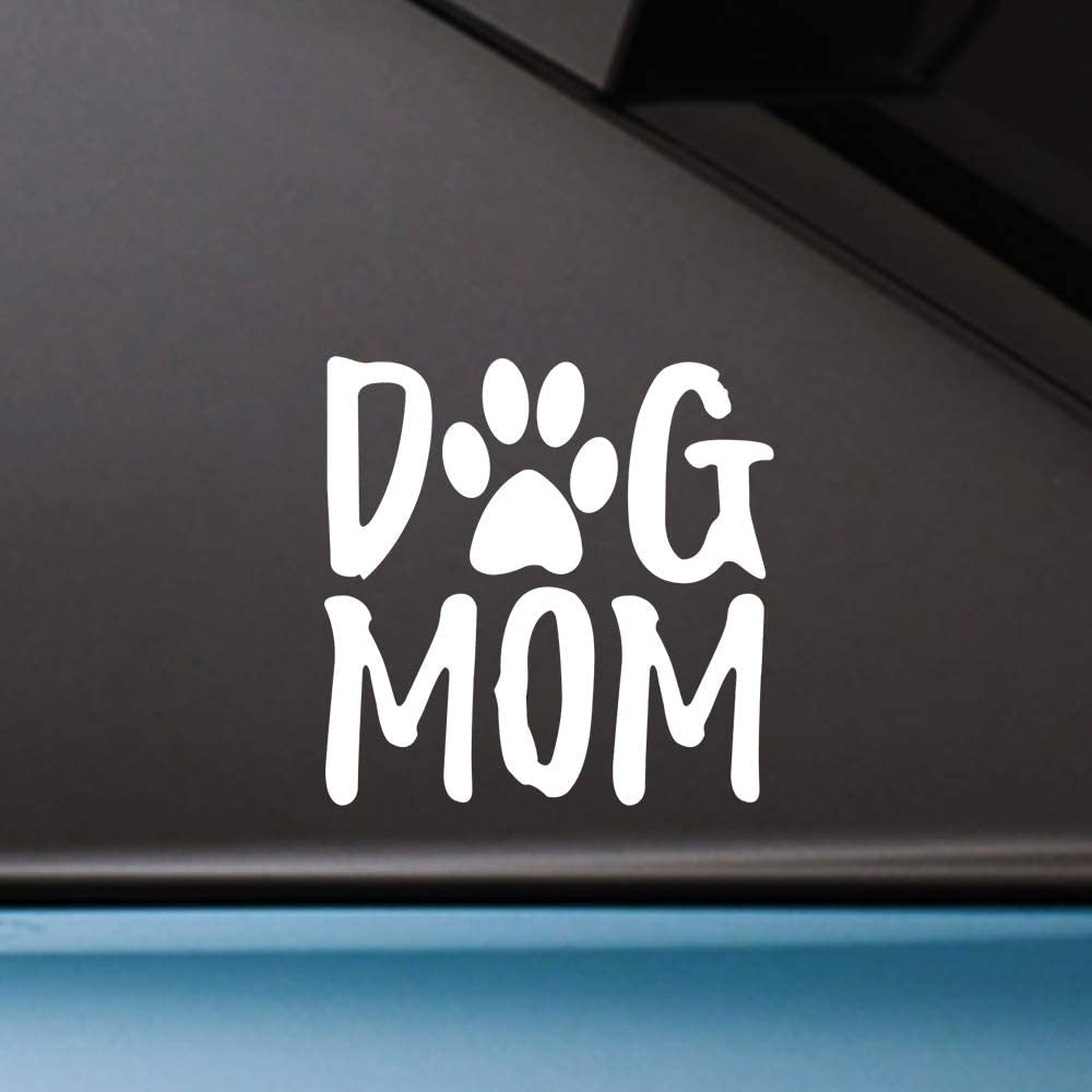 5'' Dog Mom Car Decal Lovely Puppy Paw Print Bumper Vinyl Sticker for Car Laptop Window