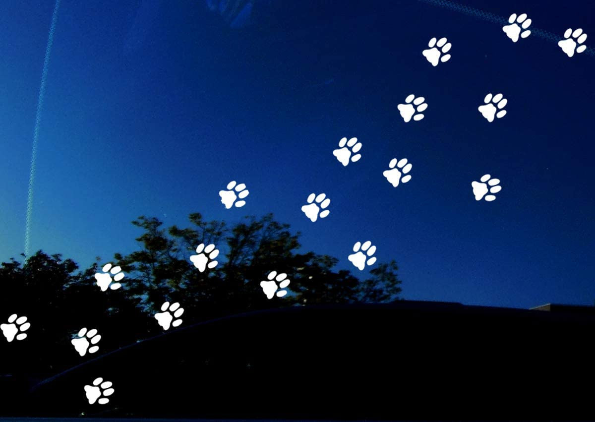 0.87"x0.93"(Each Paw Size)  18Pcs Cat Paw Print Vinyl Sticker Cat Footprint Indoor/Outdoor