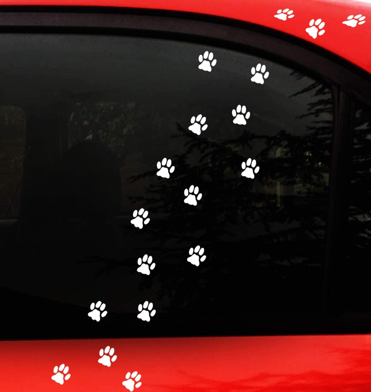 0.87"x0.93"(Each Paw Size)  18Pcs Cat Paw Print Vinyl Sticker Cat Footprint Indoor/Outdoor