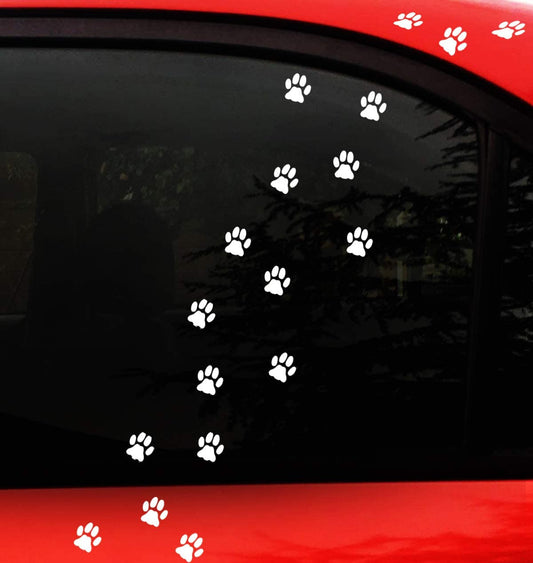 0.87"x0.93"(Each Paw Size)  18Pcs Cat Paw Print Vinyl Sticker Cat Footprint Indoor/Outdoor