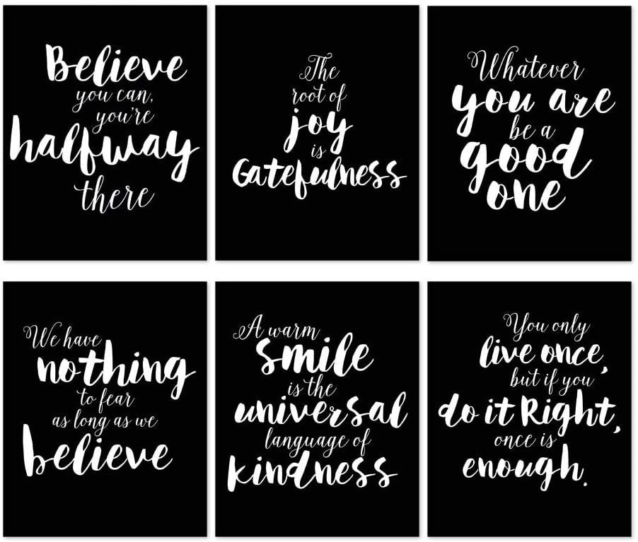 8"x10"x6 Panels No Frame Wall Art Posters Inspirational Quotes Wall Decor for Living Room Bedroom