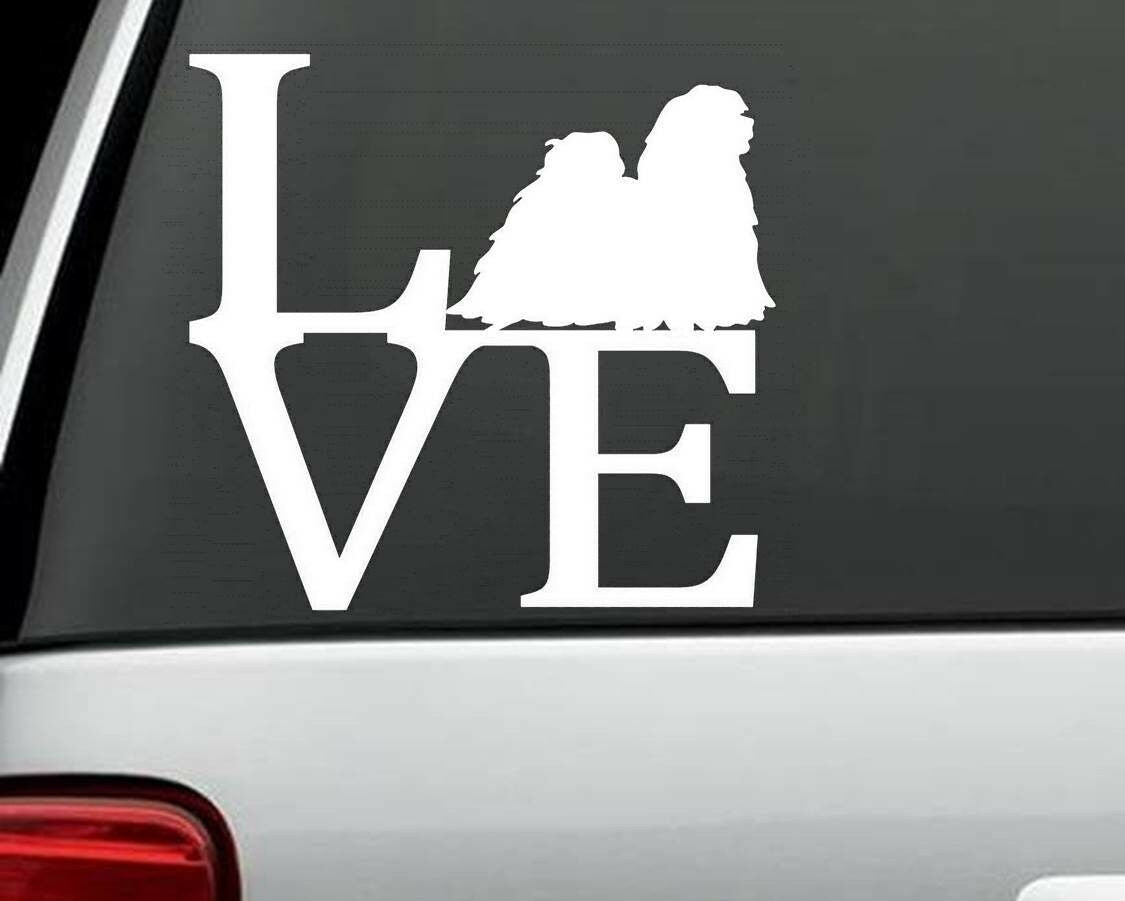 5"x5.25" LHASA APSO DOG LOVE DECAL STICKER for CAR TRUCK SUV LAPTOP wall MIRROR art