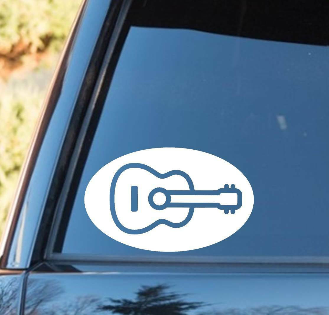 6.0"x3.75" Guitar Oval Decal Sticker Acoustic Electric Amplifier Cord Strap Strings