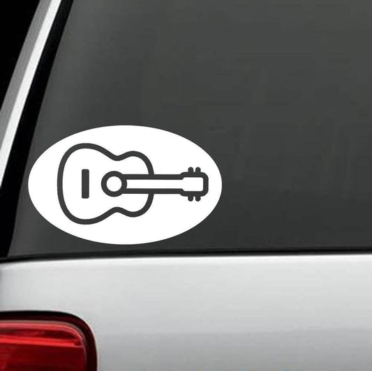6.0"x3.75" Guitar Oval Decal Sticker Acoustic Electric Amplifier Cord Strap Strings