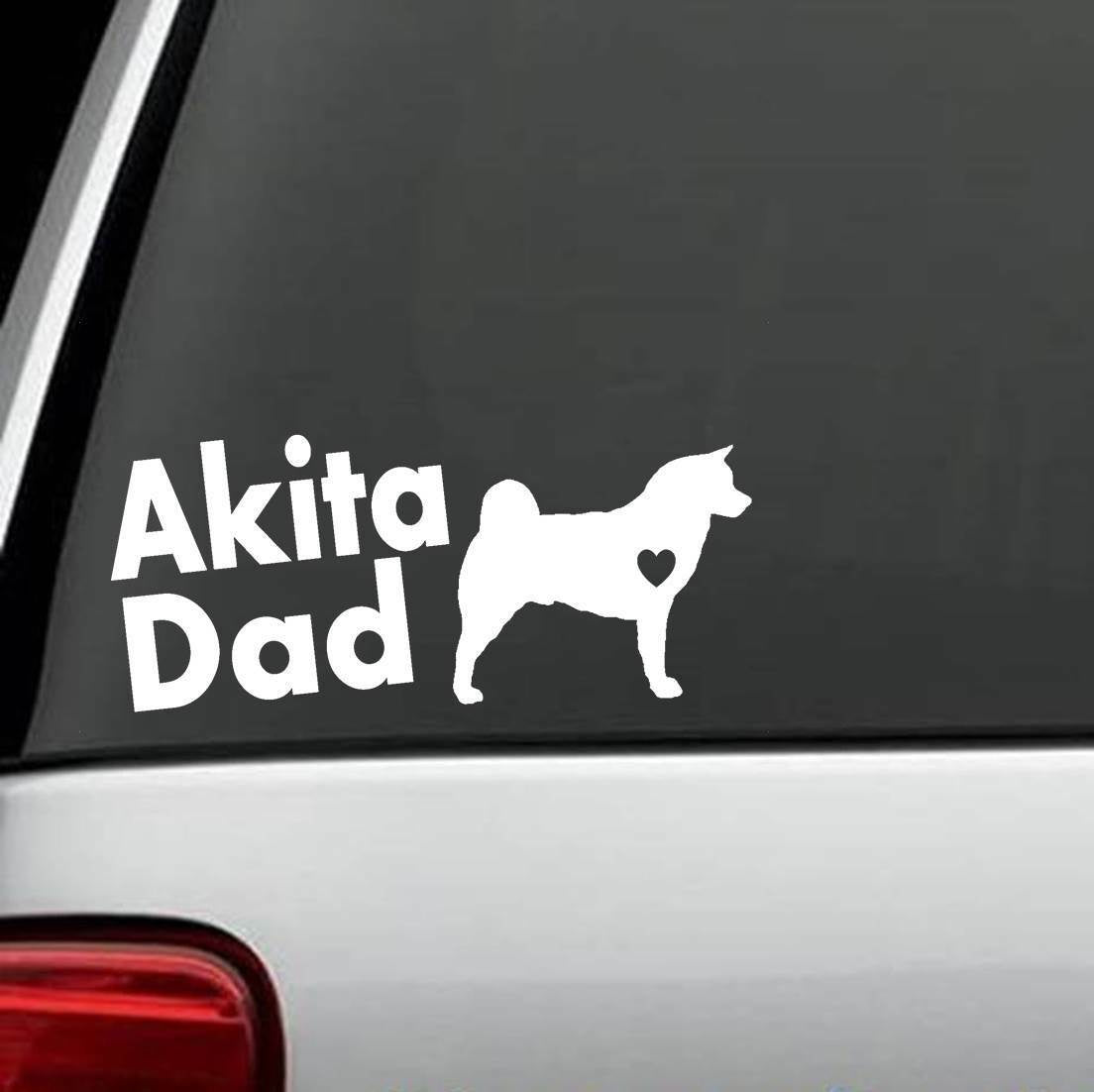 7.5"x3.5" Akita Dad Dog Decal Sticker Car Truck SUV Laptop Mirror Surface Chow Husky