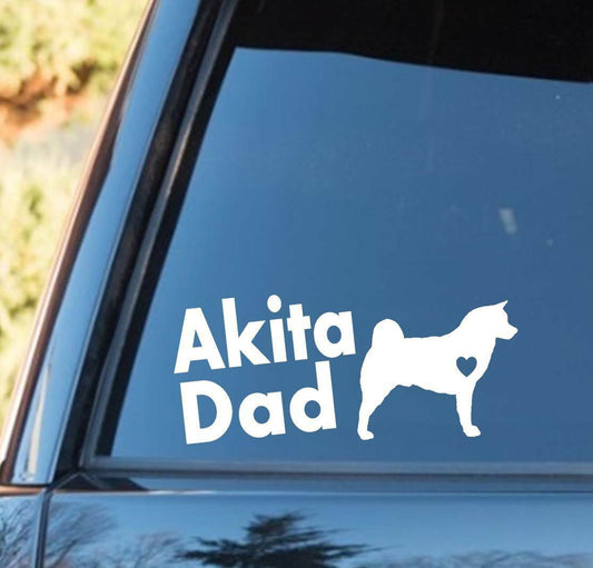 7.5"x3.5" Akita Dad Dog Decal Sticker Car Truck SUV Laptop Mirror Surface Chow Husky