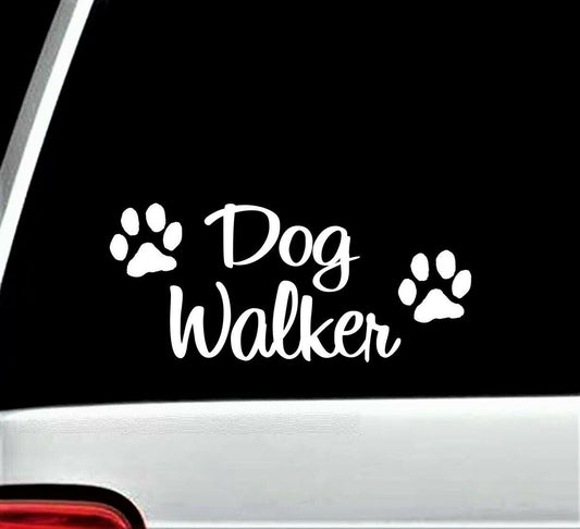 8.0"x3.50" Dog Walker Paw Decal Sticker for Car Window Laptop Surface Wall Art