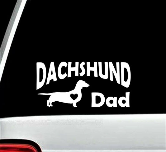 8"X3.75" Dachshund Dad Decal Sticker for Car Window Doxie Pet Gift Accessory