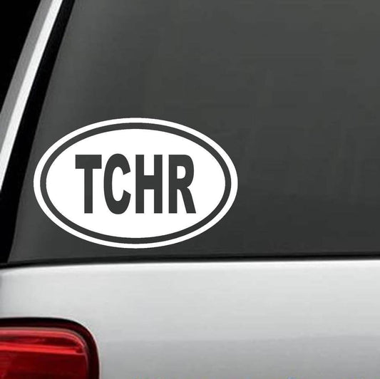 5"x3.25" Teacher TCHR Oval Decal Sticker Gift Charm Classroom Elementary Surface