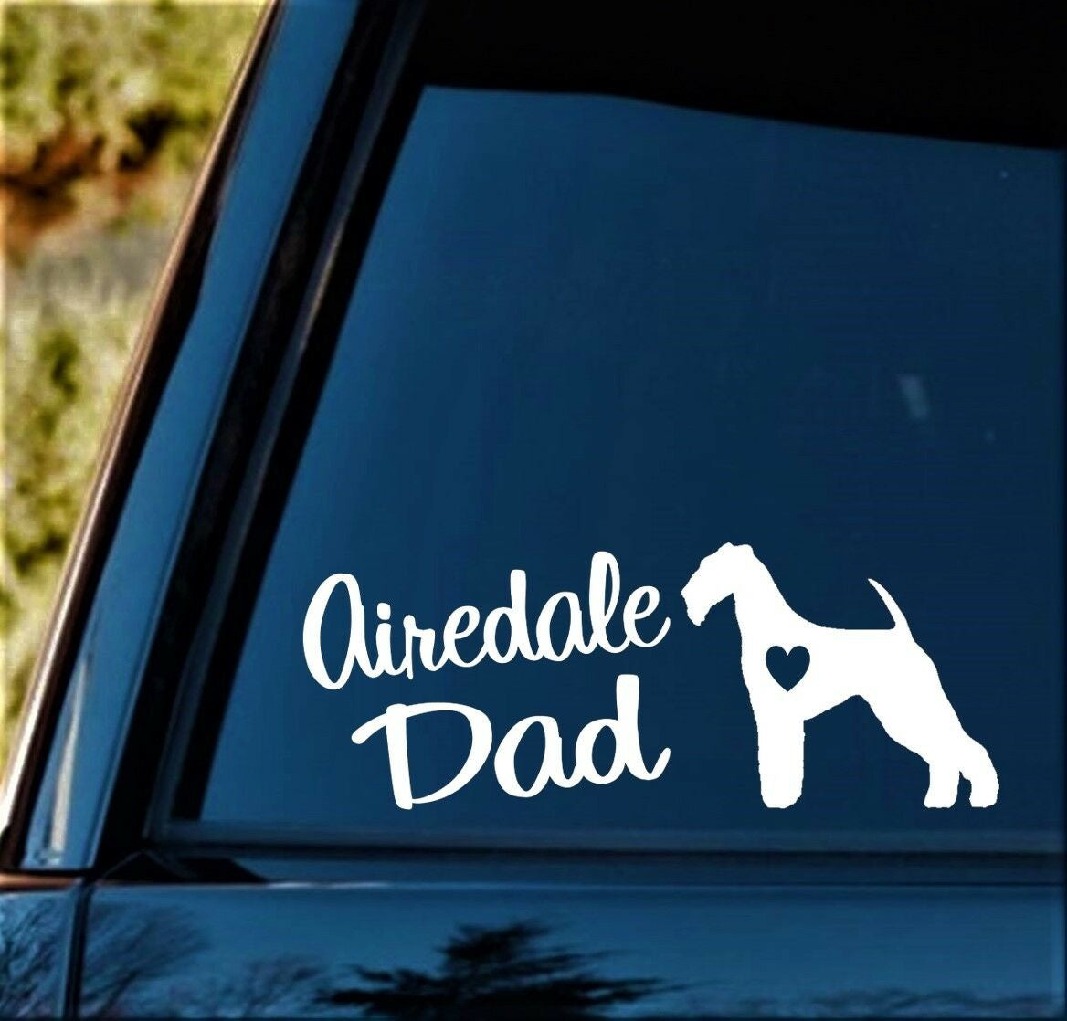 8.0"x3.0" Airedale Dad Decal Sticker Bingley Waterside Terrier Car Truck Laptop