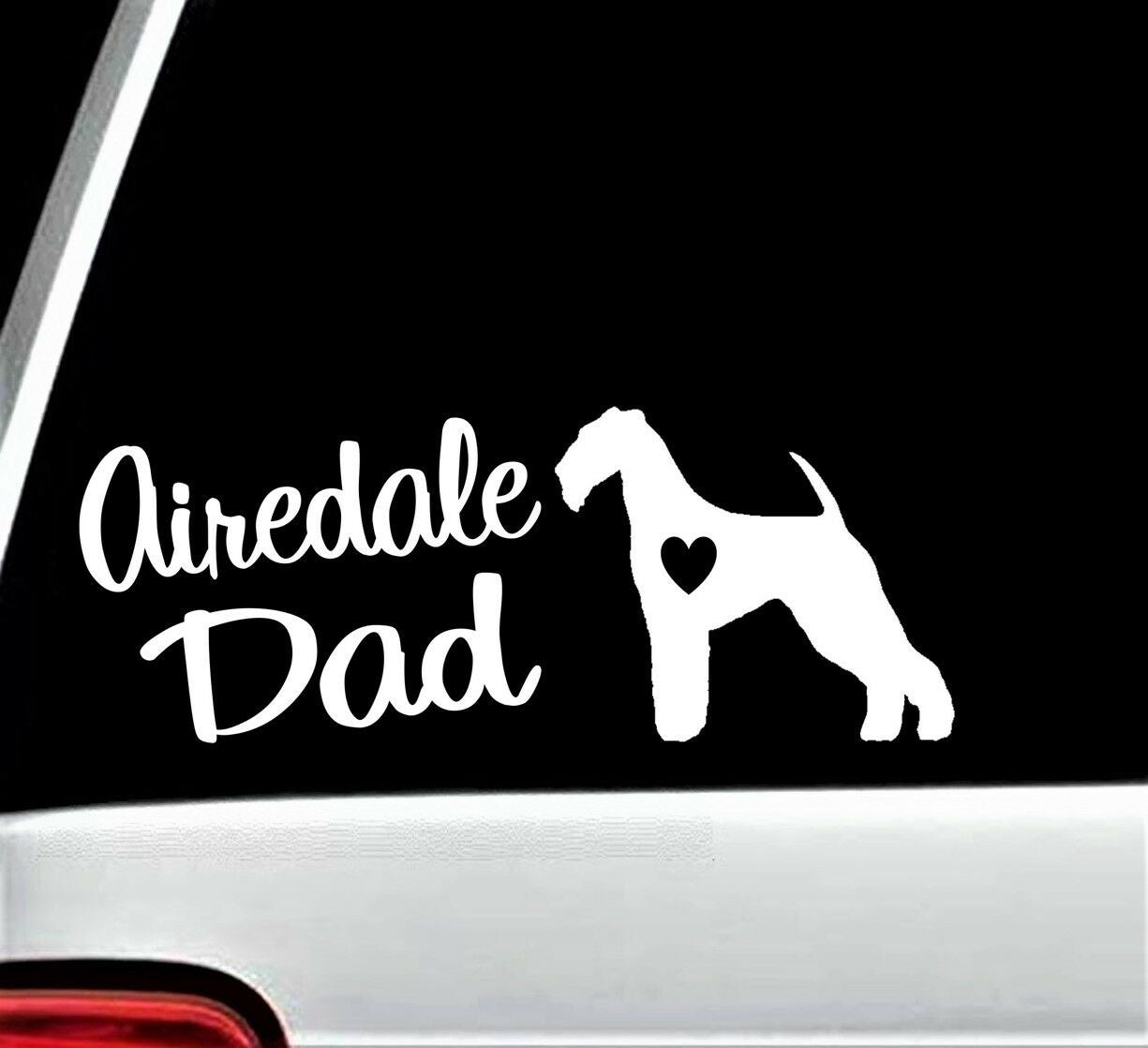 8.0"x3.0" Airedale Dad Decal Sticker Bingley Waterside Terrier Car Truck Laptop