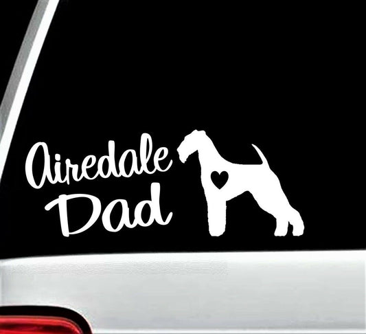 8.0"x3.0" Airedale Dad Decal Sticker Bingley Waterside Terrier Car Truck Laptop