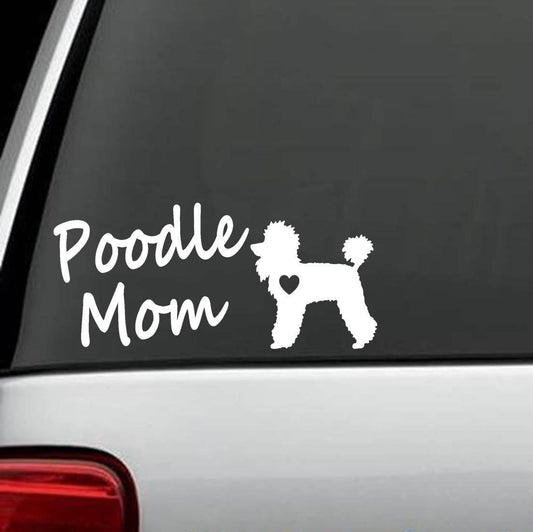 8"x3.75" Poodle Mom Dog Breed Decal Sticker Pet Gift Accessories Poodle Standard