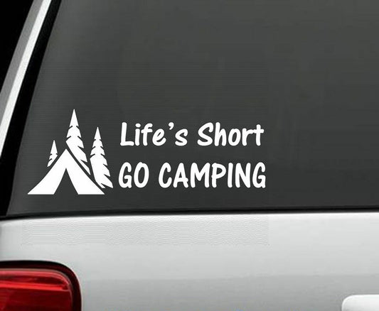8"x3" CAMPER HIKING CAMPING Decal Sticker for Car Truck SUV Van LAPTOP TENT ART