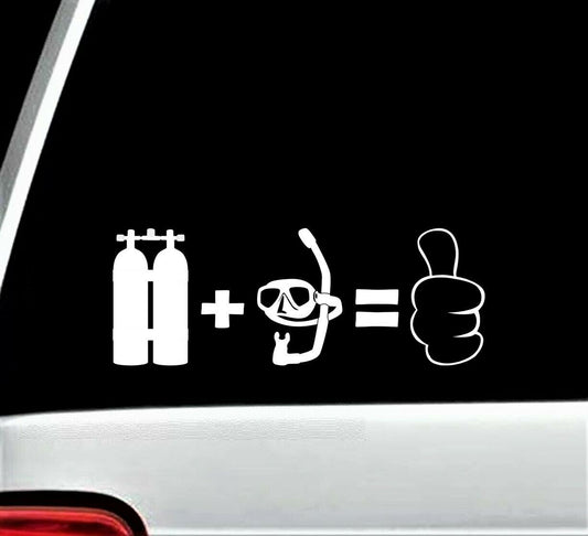 8"x3" Diving Snorkeling Diver Decal Sticker for Car Window Rescue & Recovery