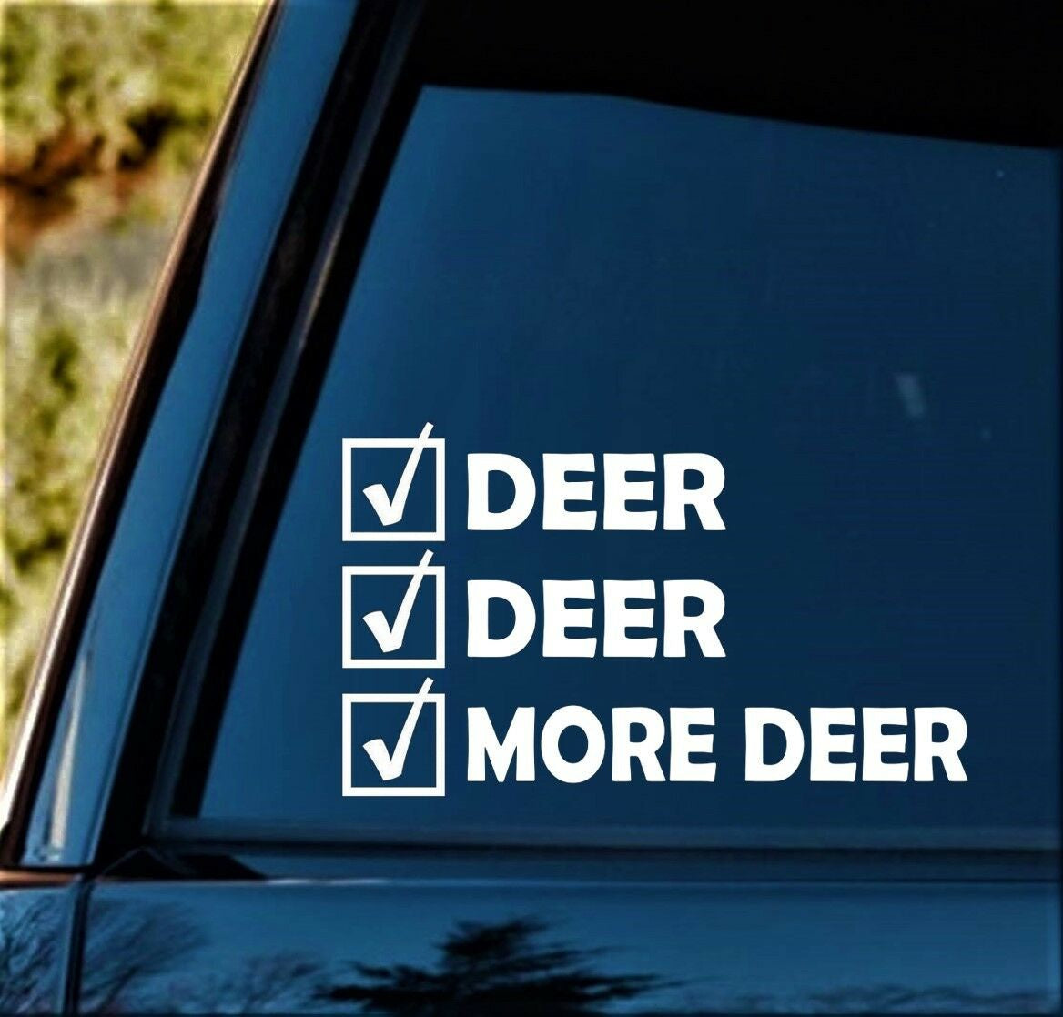 7.0"x4.25" More Deer Decal Sticker for Car Window Moose Hunting Hunter Rack Antlers