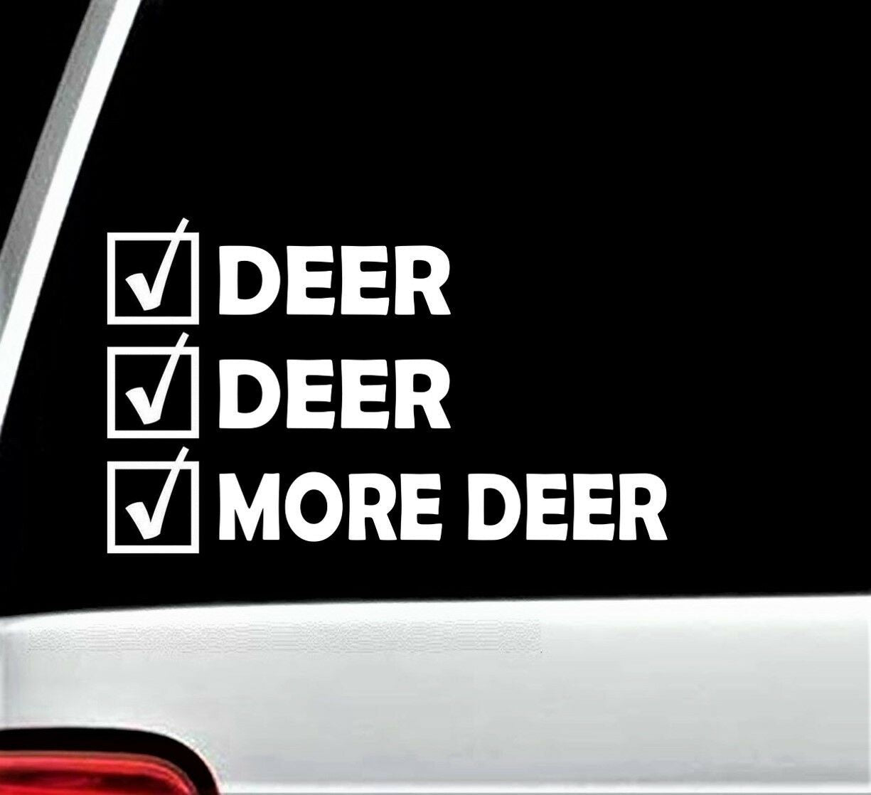 7.0"x4.25" More Deer Decal Sticker for Car Window Moose Hunting Hunter Rack Antlers
