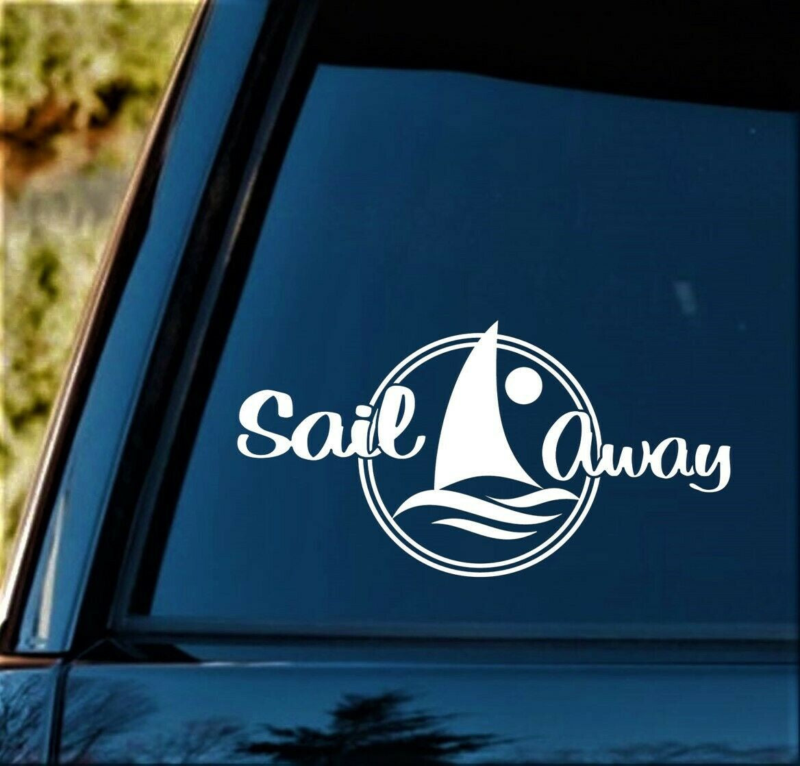 8.00"X4.00" Sail Away Sailboat Decal Sticker for Car Window Sailing Boating Boat