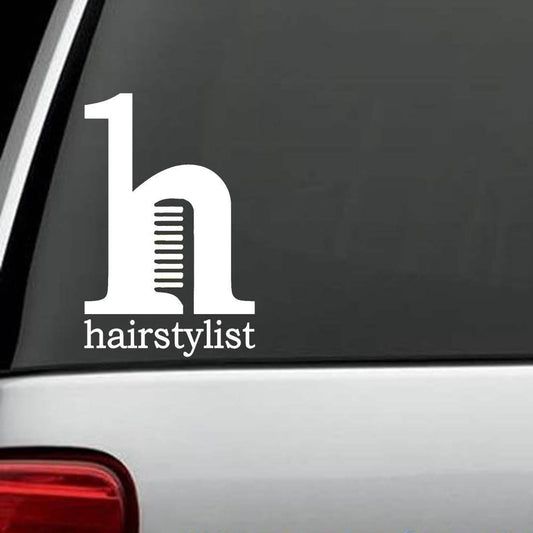 5"x7.5" HAIR STYLIST COMB HAIRDRESSER HAIRSTYLIST DECAL STICKER for CAR TRUCK SUV VAN