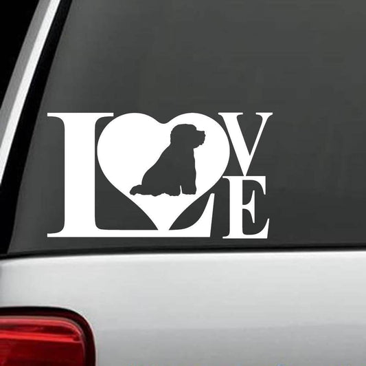 7"x4" Bichon Frise LOVE Decal Sticker Silky Terrier Pet Gift Accessories Art