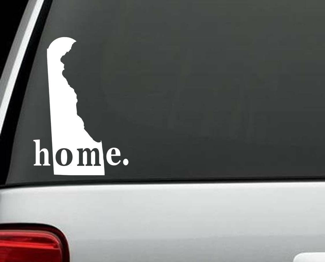 6"tallx4.25"wide DELAWARE HOME STATE Decal Sticker Car Truck SUV Van LAPTOP MIRROR WALL