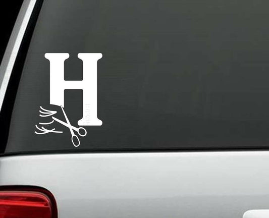 5"x7" Letter H HAIRDRESSER HAIR STYLIST SALON SPA DECAL STICKER CAR TRUCK SUV