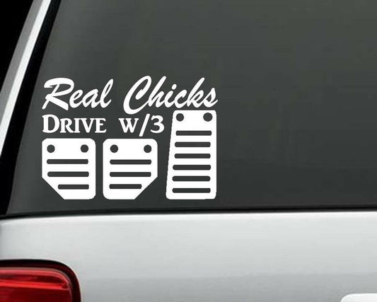 6"x4.25" REAL CHICKS PEDALS DECAL STICKER JDM