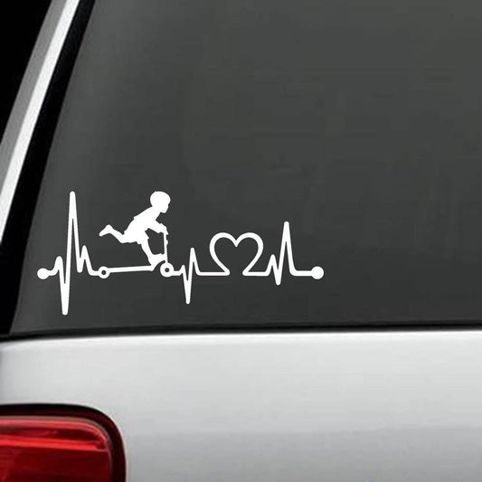 7.5"x3.25" Scooter Heartbeat Lifeline Monitor Decal Sticker Cowboy Birthday Gift