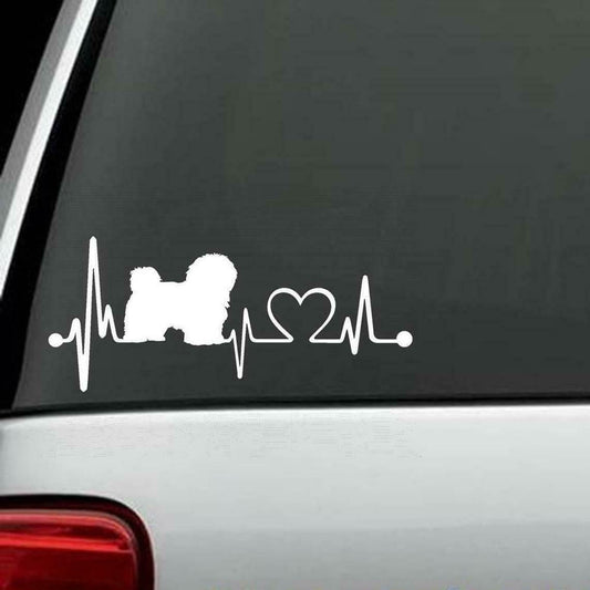 7.5"x3.25" Havanese / Bolonka Zwetna Heartbeat Lifeline Monitor Decal Sticker