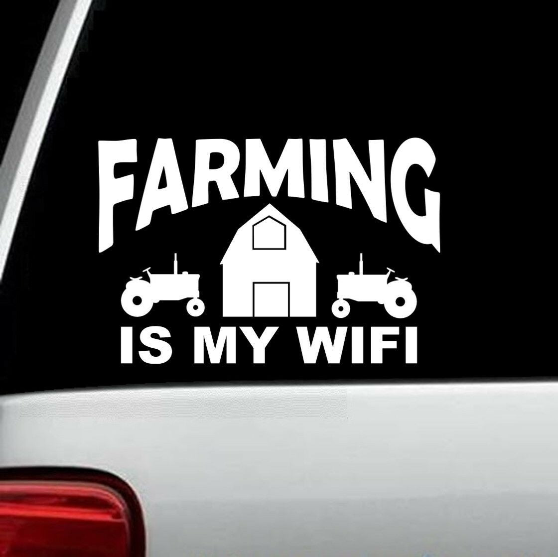 7.50"x5.0" Farming Is My Wifi Farm Tractor Barn Decal Sticker for Car Window