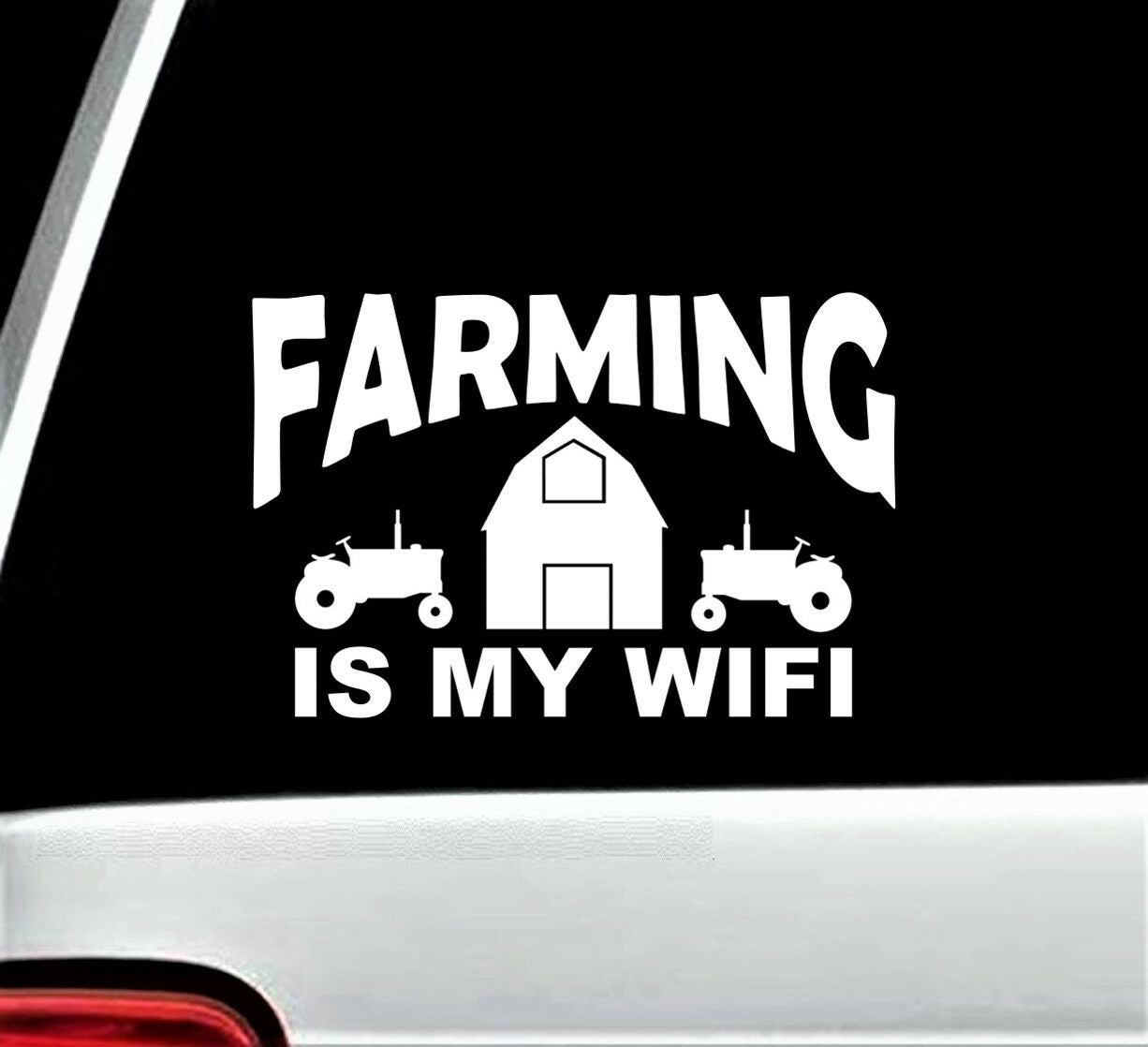 7.50"x5.0" Farming Is My Wifi Farm Tractor Barn Decal Sticker for Car Window