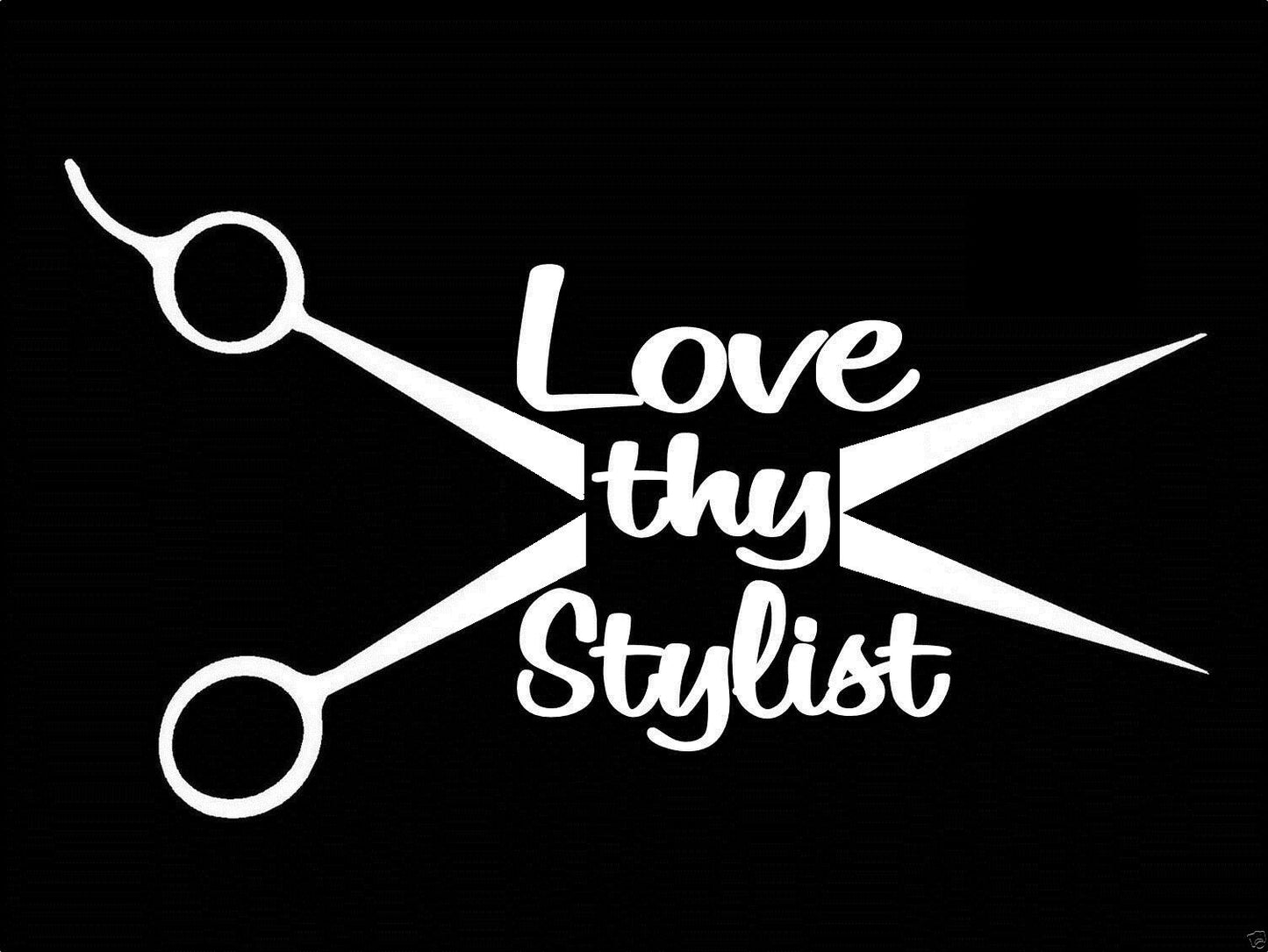 8"x4.6" Love Thy Stylist Scissors Decal Sticker for Car Truck SUV Van Hair Dresser