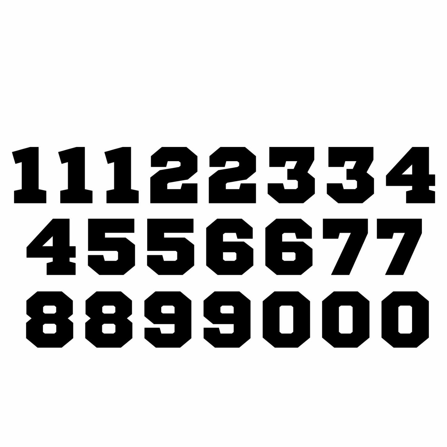 Sport Helmet Number Vinyl Decals Set of 22 Stickers Numbers