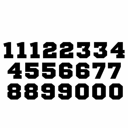 Sport Helmet Number Vinyl Decals Set of 22 Stickers Numbers