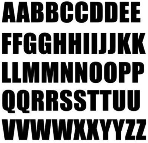 Letter Number Vinyl Decal A to Z A - Z 0 - 9Stickers Alphabet Glass Mug Craft Wall