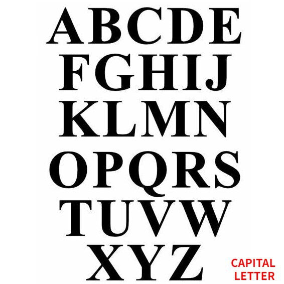 Letter Number Vinyl Decal A to Z A - Z 0-9 Stickers Alphabet Glass Mug Craft Wall
