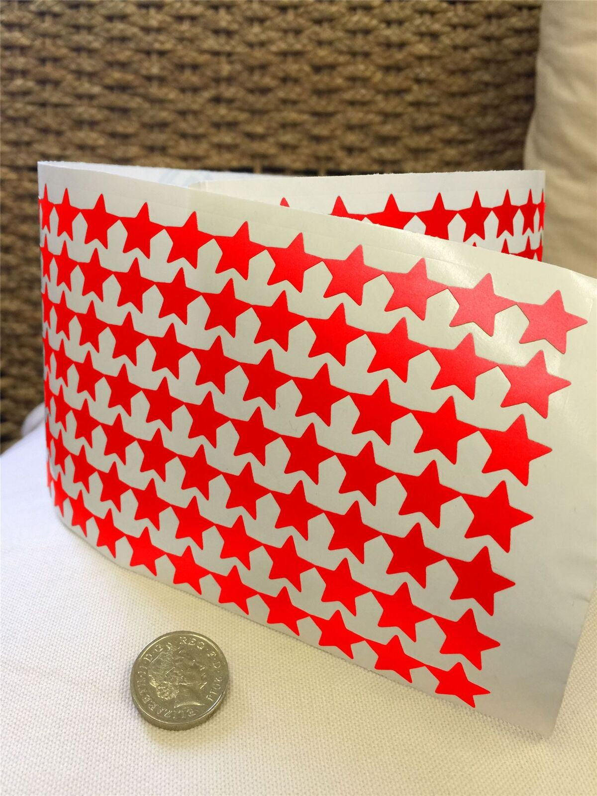 140 Star Shape Vinyl Stickers 15mm Self Adhesive Peel & Stick Colour Label