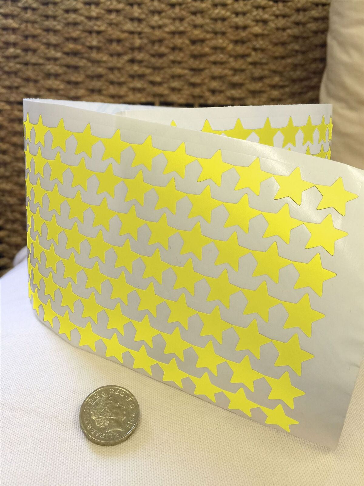 140 Star Shape Vinyl Stickers 15mm Self Adhesive Peel & Stick Colour Label