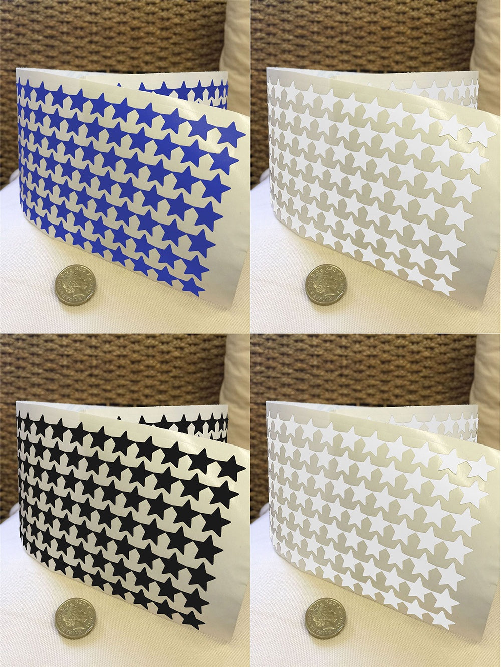 140 Star Shape Vinyl Stickers 15mm Self Adhesive Peel & Stick Colour Label