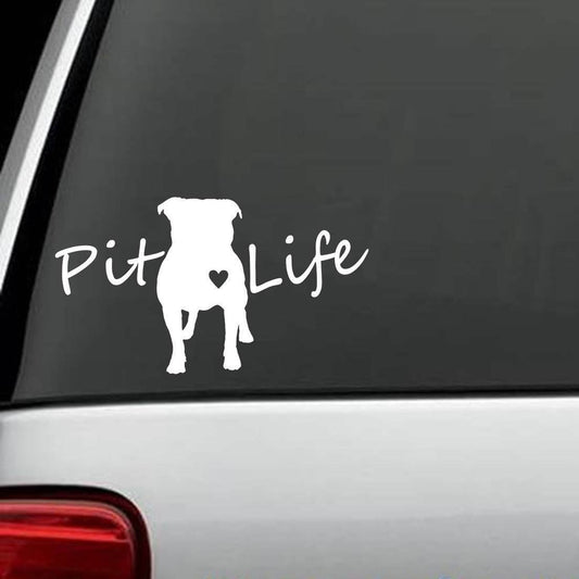 7.5"x4.25" Pit Life Pit Bull Pitbull Dog Decal Sticker