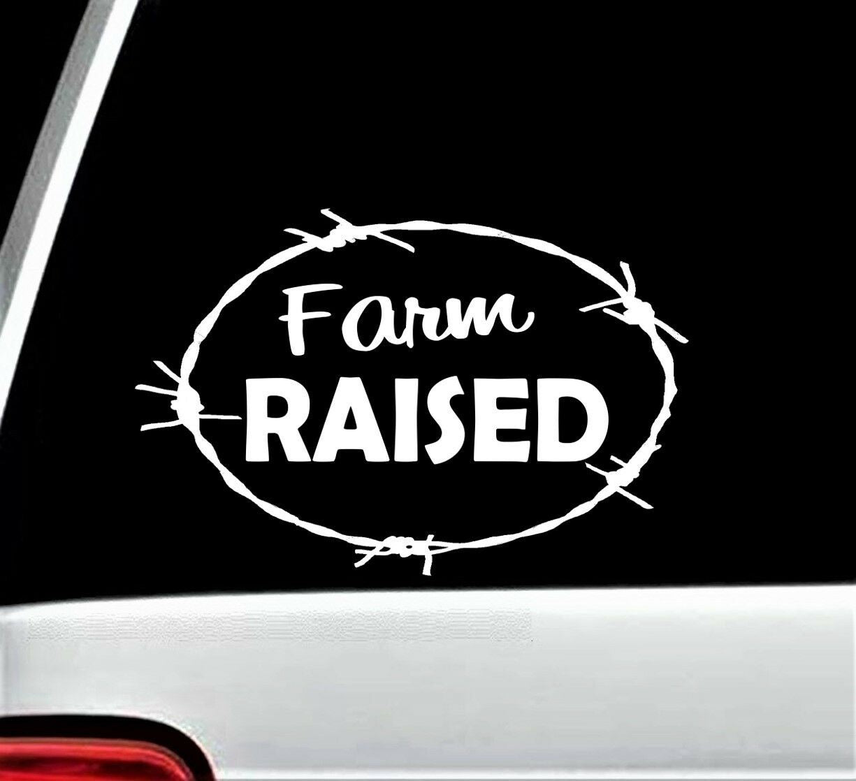 6"x4" Farm Raised Decal Sticker Car Window Tractor Chickens Barn Art Farmhouse