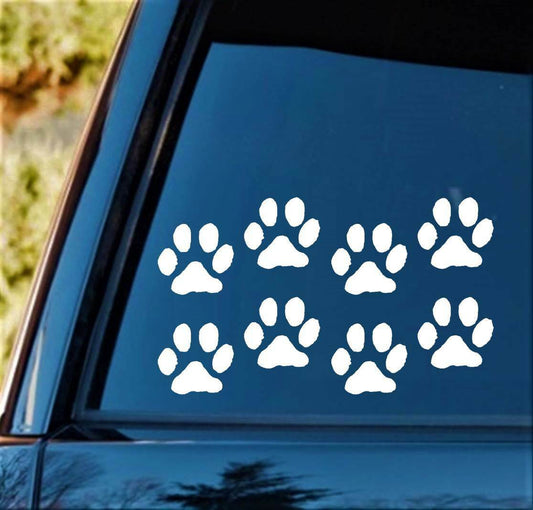 8 Count Dog Paw Decal Sticker Pet Gift Accessories