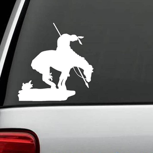 5.5" Wide X 5.7" Tall Indian Warrior End of the Trail Vinyl Decal Sticker for car truck SUV laptop
